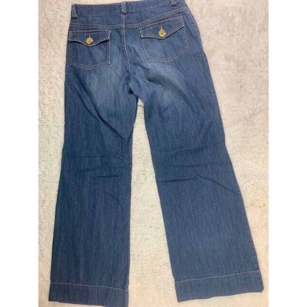 Banana Republic Size 4 Womens Jeans Wide Leg Low Rise Med Wash - Picture 3 of 3